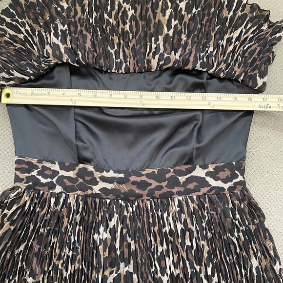 Guess Leopard Print Chiffon Mini Dress - Size 9 - Picture 5 of 9